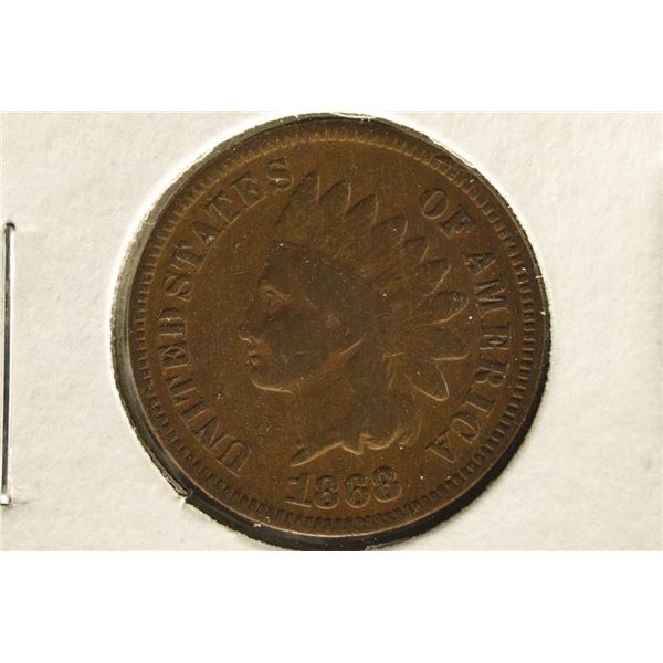 1868 INDIAN HEAD CENT (VERY GOOD) WATCH FOR OUR