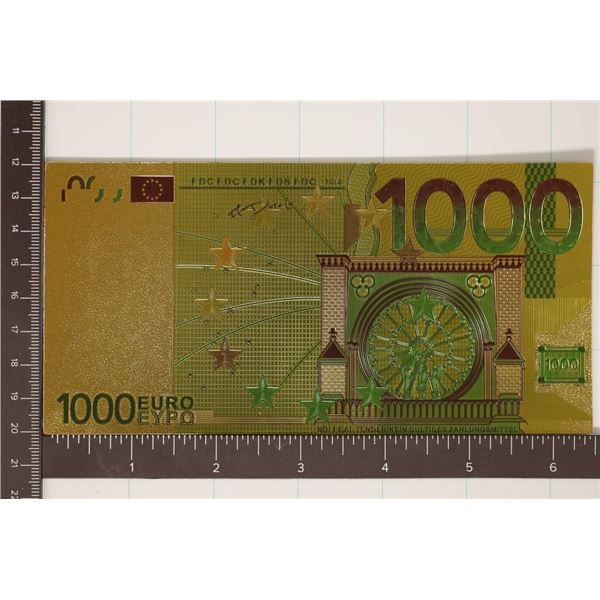 2016 EURO GOLD FOIL NOTE CRISP UNC 1000 EUROS