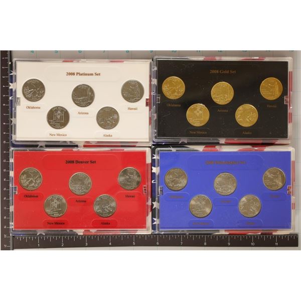 4-2008 US 50 STATE QUARTER SETS WITH BOXES