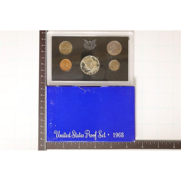 1968 US PROOF SET WITH BOX, 40% SILVER JFK HALF