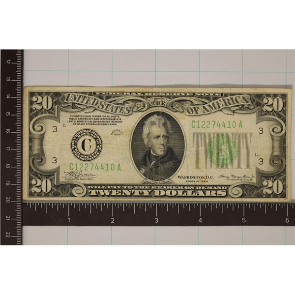 1934 US $20 FRN GREEN SEAL