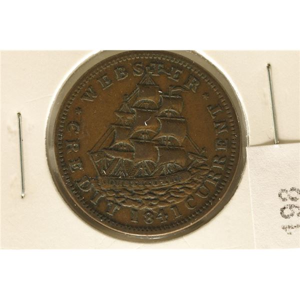 1841 HARD TIMES TOKEN HT-20 (FINE/VERY FINE)