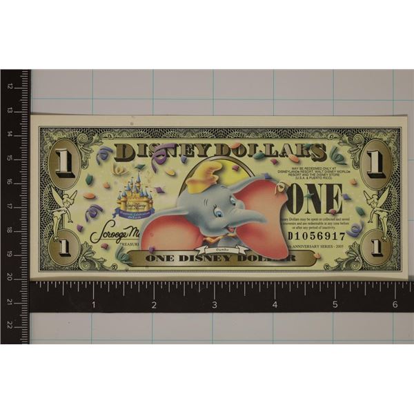 2005 DISNEY DOLLAR COLORIZED CRISP UNC  DUMBO 