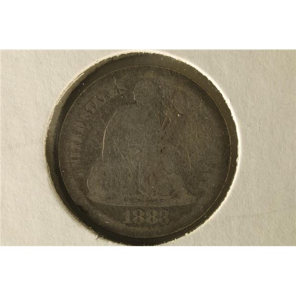 1888 SILVER SEATED LIBERTY DIME