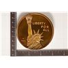 Image 2 : 1976 LIBERTY FOR ALL METAL 3" ROUND 13.2 OZ. IN