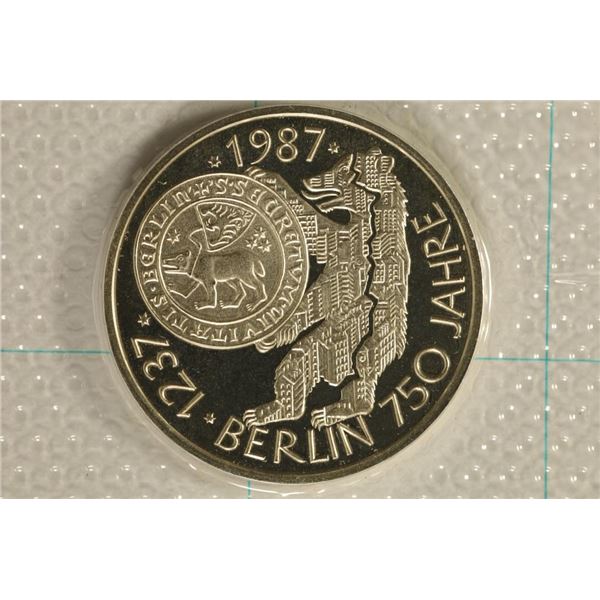 1987 GERMAN SILVER PF 10 MARK .3115 OZ. ASW