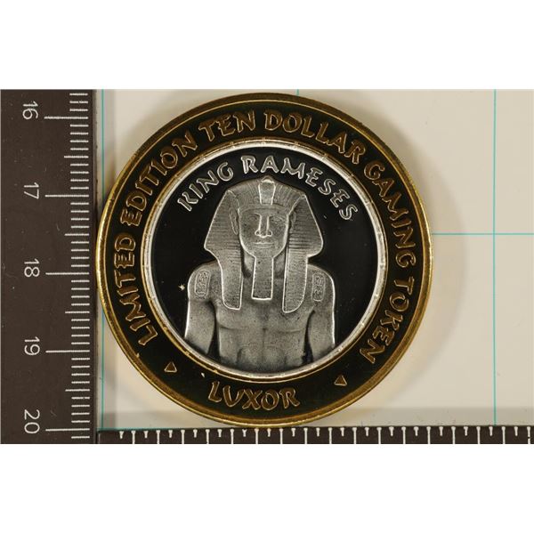 CASINO $10 SILVER TOKEN (UNC) "LUXOR" MILLENNIUM