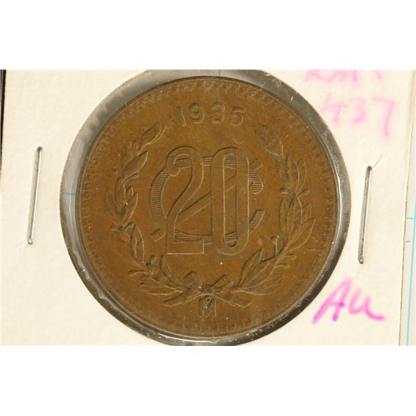1935 MEXICO 20 CENTAVOS AU KM-437