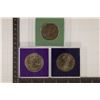 Image 2 : 3 NEW ZEALAND CROWNS $1 COINS: 1974 UNC, 1975 BU &