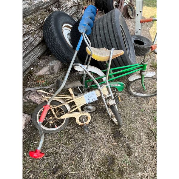 Old bikes & ice auger
