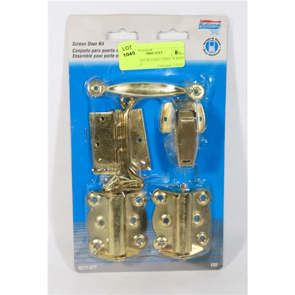 NEW BRASS PLATED STEEL SCREEN DOOR KIT