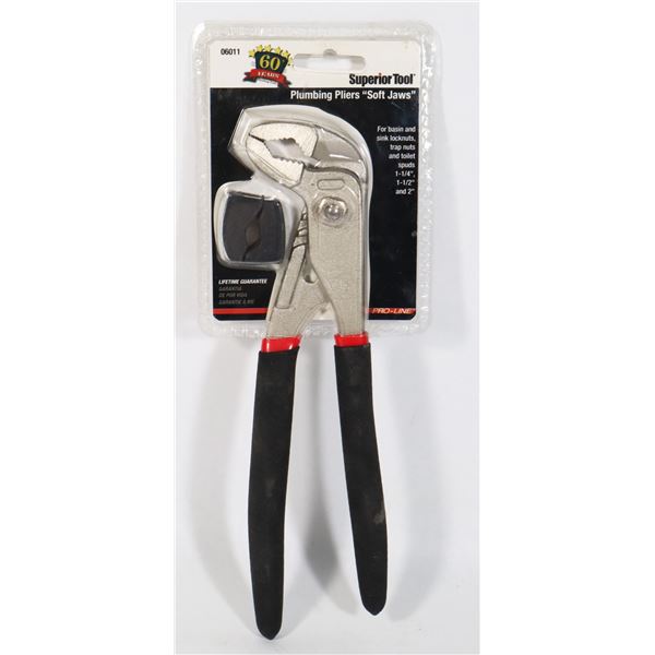 NEW SOFT JAW PLUMBING PLIERS 1-1/4", 1-1/2" AND 2"