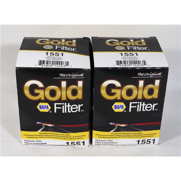 BUNDLE OF 2 NAPA 1551 GOLD HYDRAULIC FILTER SEALED