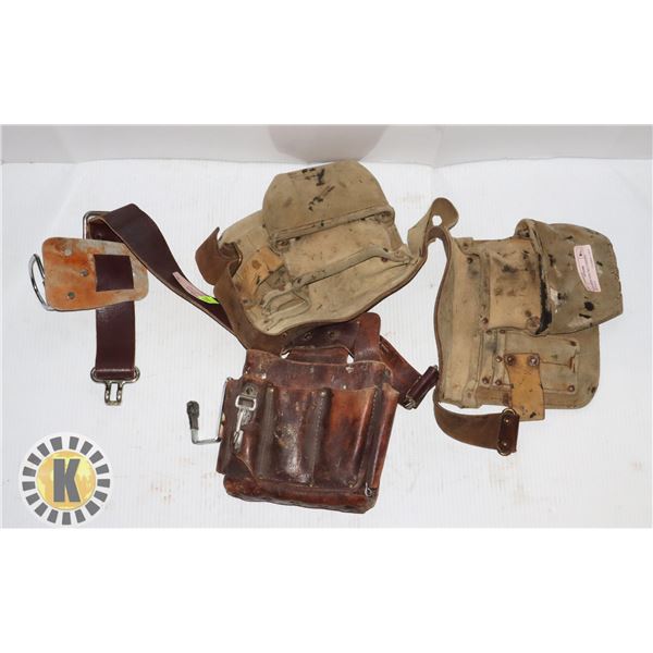 TWO LEATHER TOOL BELTS