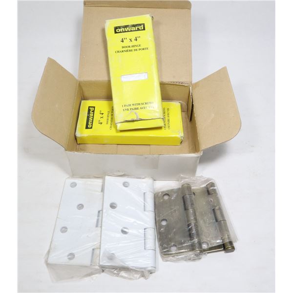 LOT OF X8 ASSORTED SIZES DOOR HINGES