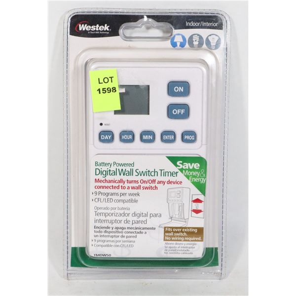 WESTEK INDOOR BATTERY POWERED DIGITAL WALL SWITCH