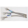 Image 1 : THREE 3/8" BRAIDED STAINLESS STEEL TOILET SUPPLY