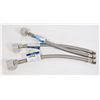 Image 1 : THREE 3/8" BRAIDED STAINLESS STEEL TOILET SUPPLY