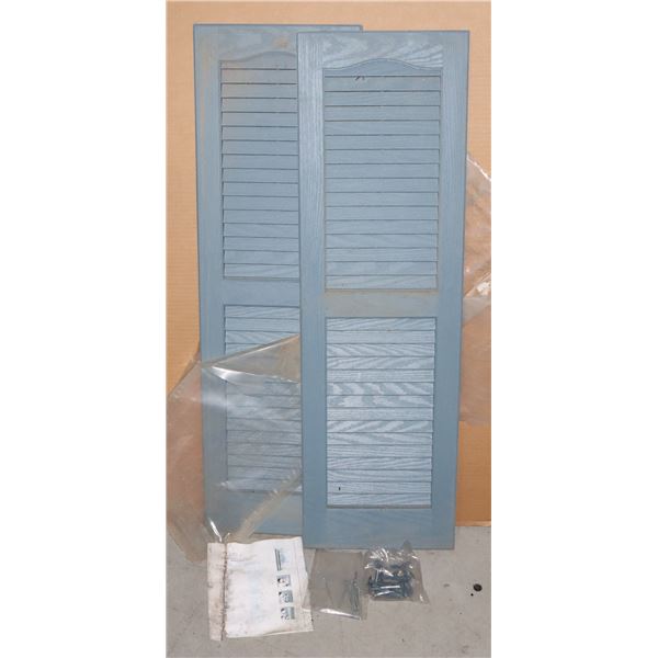 TWO MATCHING WINDOW SHUTTERS (APPROX 39  X 12  EA)