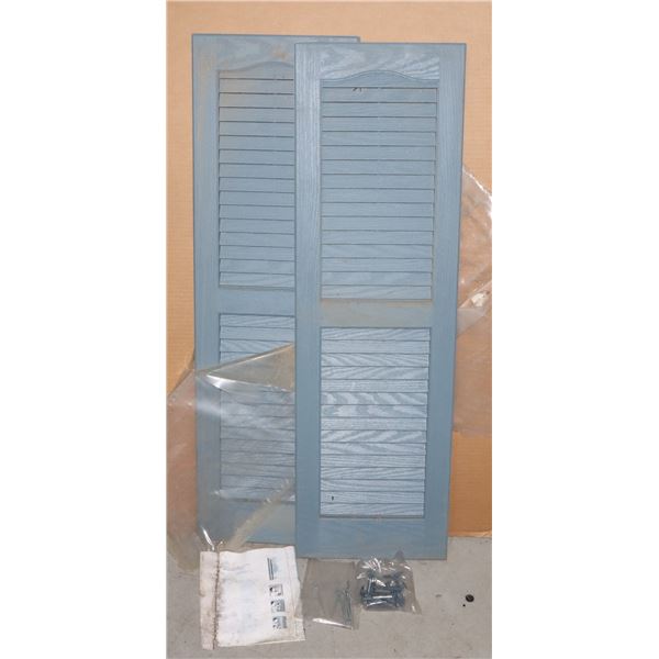 TWO MATCHING WINDOW SHUTTERS (APPROX 39  X 12  EA)