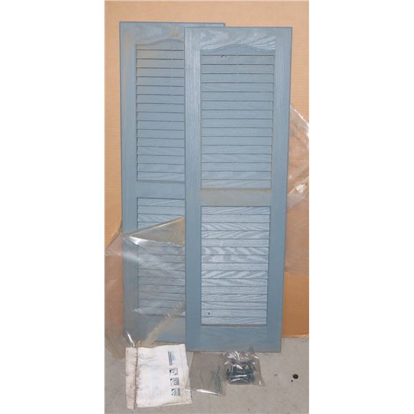 TWO MATCHING WINDOW SHUTTERS (APPROX 39" X 12" EA)