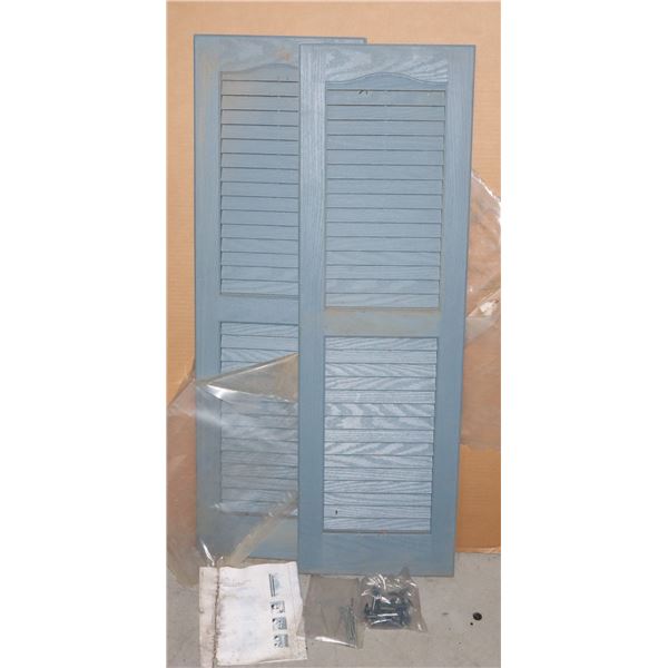 TWO MATCHING WINDOW SHUTTERS (APPROX 39" X 12" EA)