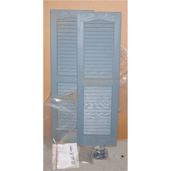 TWO MATCHING WINDOW SHUTTERS (APPROX 39" X 12" EA)