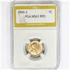 Image 1 : 1909-S Wheat Cent PGA MS63 RED