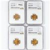 Image 1 : 1947-S Set (4) Wheat Cent NGC MS66 RD