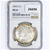 Image 1 : 1890-O Morgan Silver Dollar NGC MS62