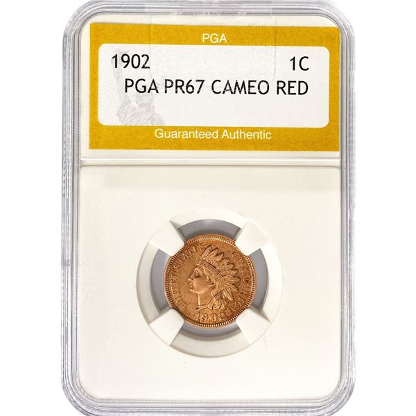 1902 Indian Head Cent PGA PR67 CAMEO, RED