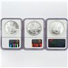 Image 2 : 2003 Set (3) American Silver Eagles NGC MS69