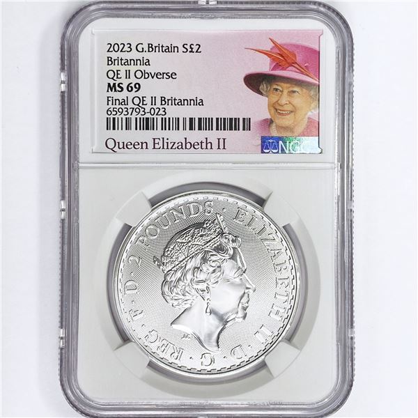 2023 1oz G.B. S2Â£ NGC MS69 Q. Elizabeth II
