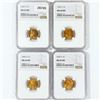Image 1 : 1947-S Set (4) Wheat Cent NGC MS66 RD