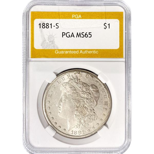 1881-S Morgan Silver Dollar PGA MS65