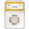 Image 1 : 1876 Seated Liberty Quarter PGA MS63