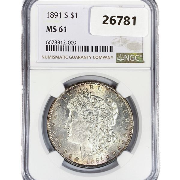 1891-S Morgan Silver Dollar NGC MS61