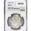 Image 1 : 1891-S Morgan Silver Dollar NGC MS61