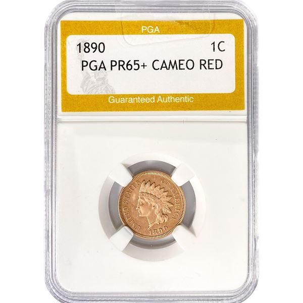 1890 Indian Head Cent PGA PR65+ CAMEO RED