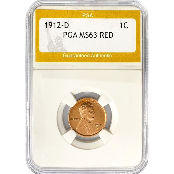 1912-D Wheat Cent PGA MS63 RED