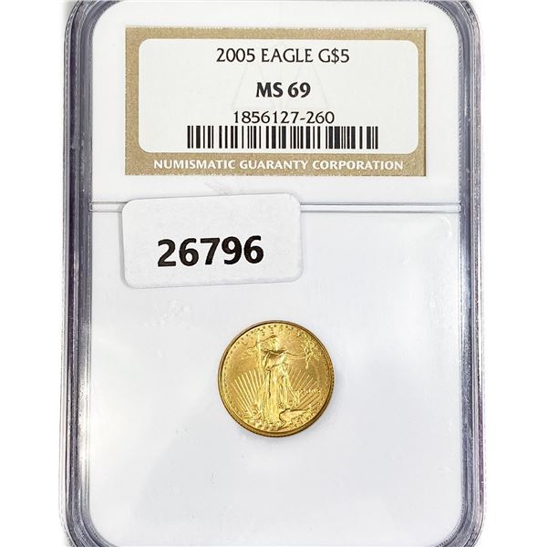 2005 $5 1/10oz American Gold Eagle NGC MS69