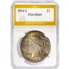 Image 1 : 1924-S Silver Peace Dollar PGA MS64