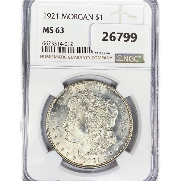 1921 Morgan Silver Dollar NGC MS63