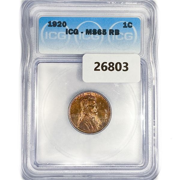 1920 Wheat Cent ICG MS65 RB