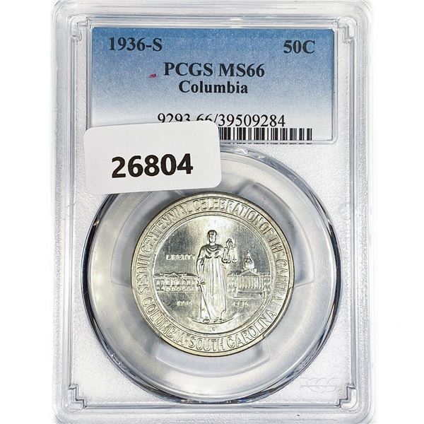 1936-S Columbia Half Dollar PCGS MS66