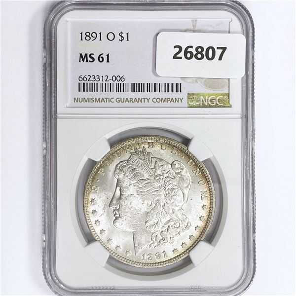 1891-O Morgan Silver Dollar NGC MS61