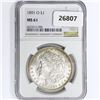 Image 1 : 1891-O Morgan Silver Dollar NGC MS61