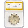 Image 1 : 1938 Walking Liberty Half Dollar PGA MS65