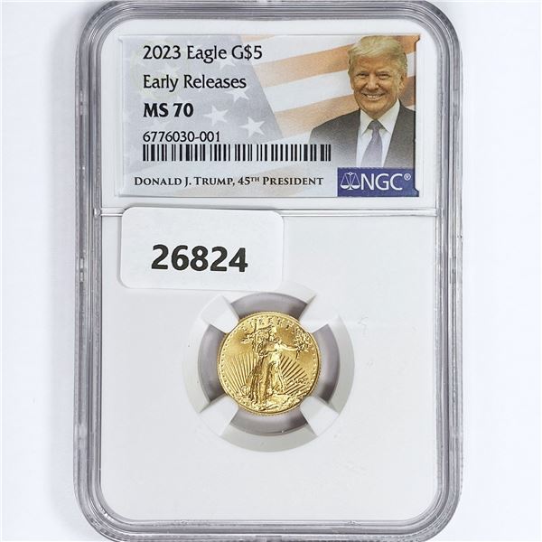 2023 $5 1/10oz Trump AGE NGC MS70