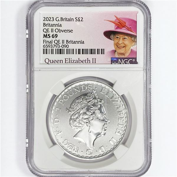 2023 1oz G.B. S2Â£ NGC MS69 Q. Elizabeth II